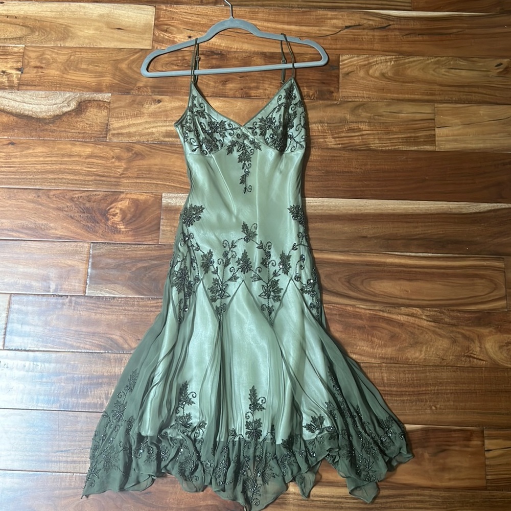 Papéll Boutique beaded green dress- Size P4